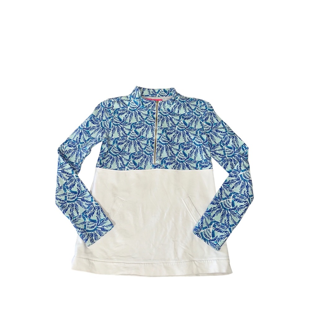 Lilly Pulitzer quarter zip Asher Popover Whisper Blue One Of A Kind XXS
